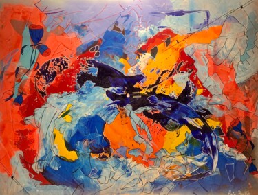 Pittura intitolato "Chaos angélique" da Alain Bulle, Opera d'arte originale, Acrilico