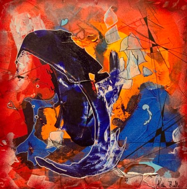 Painting titled "Petit ange bleu" by Alain Bulle, Original Artwork, Acrylic