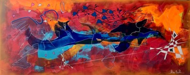 Painting titled "I m falling ou Vale…" by Alain Bulle, Original Artwork, Acrylic Mounted on Wood Stretcher frame
