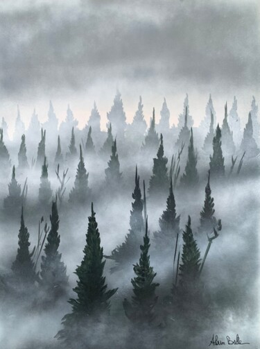 Peinture intitulée "Forêt du GNOME" par Alain Bulle, Œuvre d'art originale, Acrylique Monté sur Châssis en bois