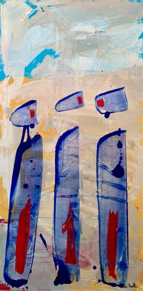 Painting titled "TRIO 1" by Alain Bulle, Original Artwork, Acrylic Mounted on Wood Stretcher frame