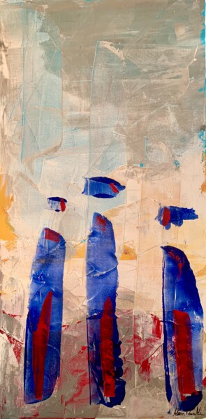 Painting titled "TRIO 3" by Alain Bulle, Original Artwork, Acrylic Mounted on Wood Stretcher frame