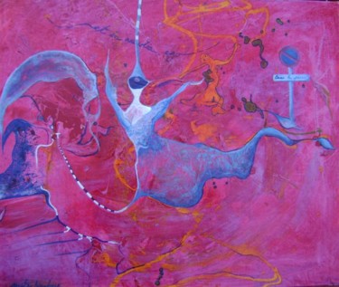 Malerei mit dem Titel "Présent" von Alain Bulle, Original-Kunstwerk, Öl