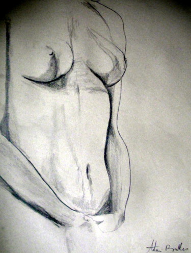 Drawing titled "Maternité" by Alain Bulle, Original Artwork, Chalk