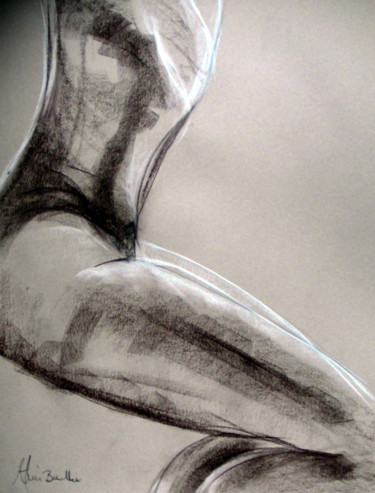 Dessin intitulée "Sans pied" par Alain Bulle, Œuvre d'art originale, Craie