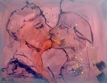 Pintura intitulada "MARIAGE COSMIQUE 2" por Alain Bulle, Obras de arte originais, Acrílico