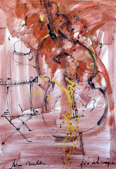 Painting titled "Fête de la musique" by Alain Bulle, Original Artwork, Acrylic