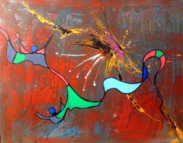 Malerei mit dem Titel "Farandole" von Alain Bulle, Original-Kunstwerk, Acryl