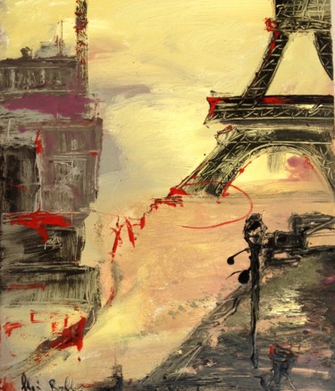 Malerei mit dem Titel "Paris Paris" von Alain Bulle, Original-Kunstwerk, Acryl Auf Keilrahmen aus Holz montiert