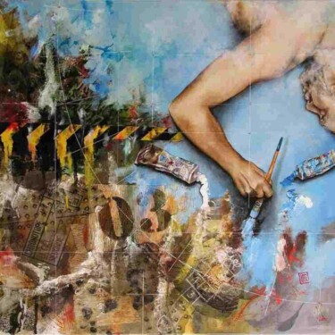 Peinture intitulée "Le Ciel seconde" par Alain Campello, Œuvre d'art originale