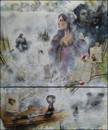 Pittura intitolato "Lohengrin" da Alain Campello, Opera d'arte originale, Olio