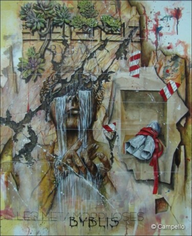 Pintura intitulada "Byblis" por Alain Campello, Obras de arte originais, Óleo
