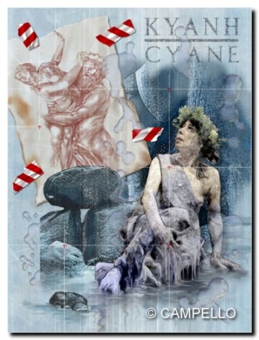 Arts numériques intitulée "Cyané estampe" par Alain Campello, Œuvre d'art originale, Travail numérique 2D