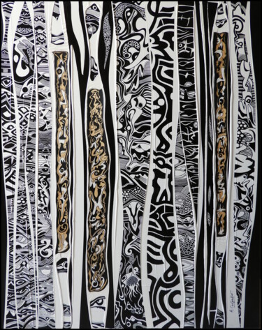 Peinture intitulée "OjibWa" par Alain Carpentier, Œuvre d'art originale, Acrylique