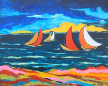 Pintura intitulada "Océano nox" por Alain Charles Richer, Obras de arte originais, Acrílico