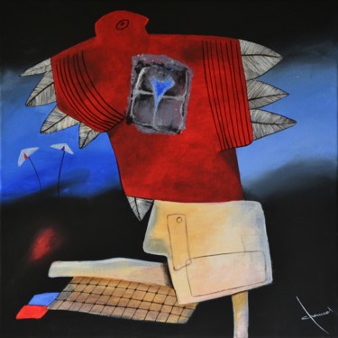 Peinture intitulée "Sur la boîte aux le…" par Alain Chauvet, Œuvre d'art originale, Acrylique
