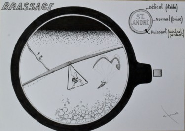 Disegno intitolato "67" da Alain Chauvet, Opera d'arte originale, Pennarello