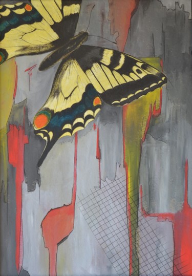Pittura intitolato "Papillon" da Alain Chauvet, Opera d'arte originale, Acrilico