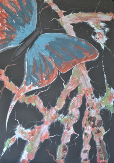 Peinture intitulée "Papillon" par Alain Chauvet, Œuvre d'art originale, Acrylique