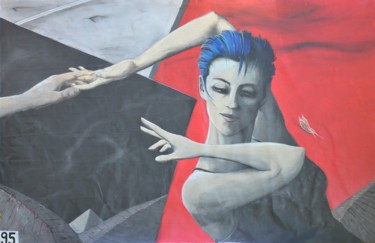 Painting titled "Femme qui danse" by Alain Chauvet, Original Artwork, Acrylic