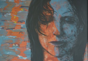 Peinture intitulée "La femme au deux vi…" par Alain Chauvet, Œuvre d'art originale, Acrylique