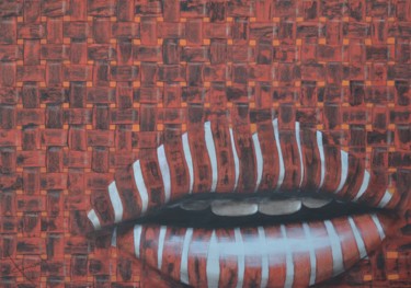Malerei mit dem Titel "Bouche" von Alain Chauvet, Original-Kunstwerk, Acryl