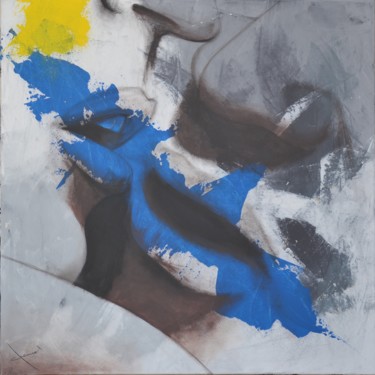 Peinture intitulée "Les mots bleus" par Alain Chauvet, Œuvre d'art originale, Acrylique