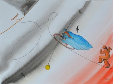 Dessin intitulée "Voyage" par Alain Chauvet, Œuvre d'art originale, Aquarelle