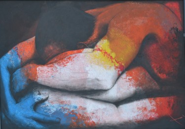 Peinture intitulée "à deux" par Alain Chauvet, Œuvre d'art originale, Acrylique
