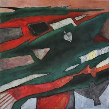 Painting titled "Cabane" by Alain Chauvet, Original Artwork, Acrylic