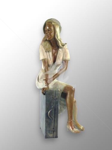 Скульптура под названием "Jeanne" - Alain Choisnet, Подлинное произведение искусства, Бронза