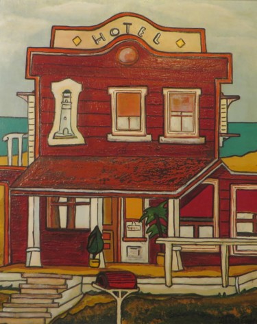 Peinture intitulée "vieux hôtel côte es…" par Alain Colas, Œuvre d'art originale, Acrylique