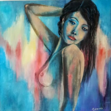 Painting titled "Paloma" by Alain Denis, Original Artwork, Oil Mounted on artwork_cat.