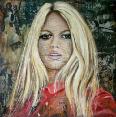 Peinture intitulée "Brigitte Bardot 1968" par Alain Denis, Œuvre d'art originale, Huile