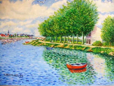 Painting titled "ST VALERY/SOMME  La…" by Alain Dervillez, Original Artwork, Oil