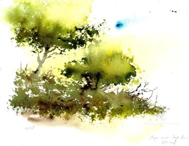 绘画 标题为“oliviers” 由Alain Devienne, 原创艺术品, 水彩