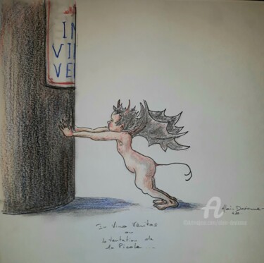 Dessin intitulée "LES MÉFAITS DE L'AL…" par Alain Devienne, Œuvre d'art originale, Crayon