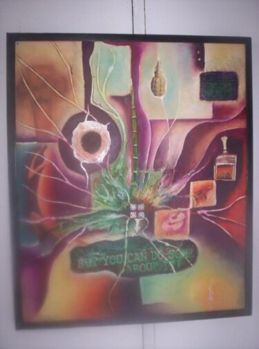 Peinture intitulée "My peace weapon" par Alain Djeumo, Œuvre d'art originale