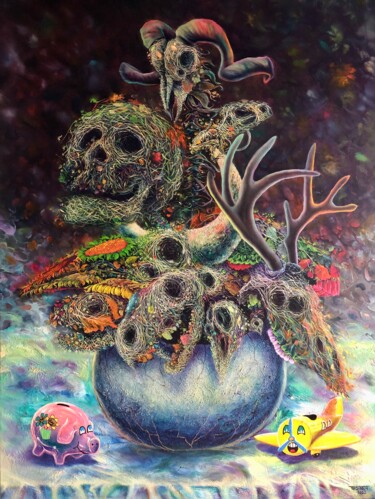 Pintura titulada "BODEGON Y ESTILO DE…" por Alain Donate Hernandez, Obra de arte original, Oleo