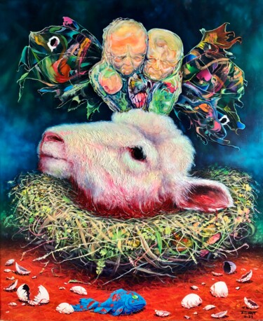 Pintura titulada "SACRIFICIO, ORIGINA…" por Alain Donate Hernandez, Obra de arte original, Oleo