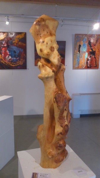 Sculpture titled "HORUS" by Dal, Original Artwork, Wood