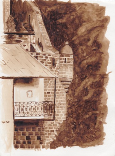Saint Jean Pied de Port - Tourelle mur enceinte Painting titled "Saint Jean Pied de…" by Alain Elshocht, Original Artwork, Other