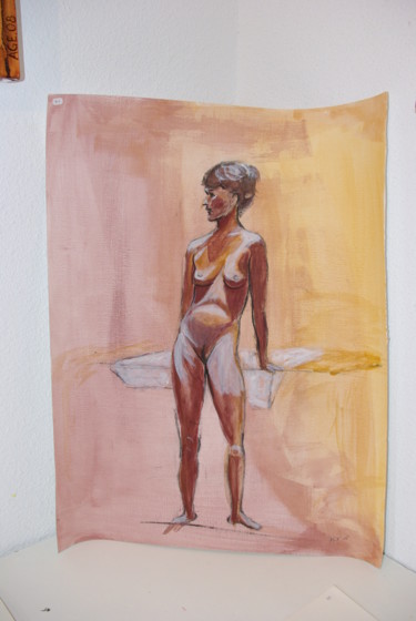 Painting titled "Femme nue" by Alain Elshocht, Original Artwork, Oil