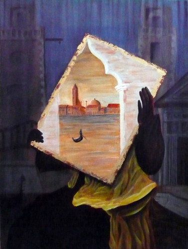 Pintura titulada "Venise 4" por Alain Elshocht, Obra de arte original, Oleo
