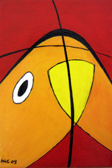 Pintura intitulada "Perruche 2" por Alain Elshocht, Obras de arte originais, Óleo