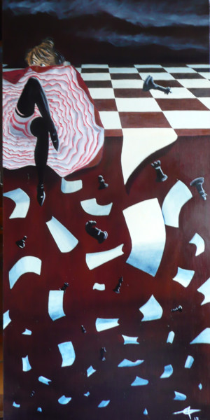 Malerei mit dem Titel "La pièce maitresse" von Alain Elshocht, Original-Kunstwerk, Öl