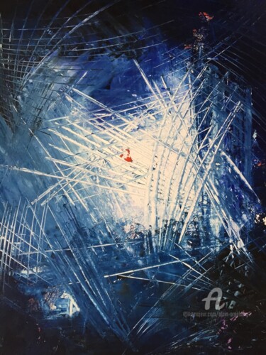 Painting titled "Rising star" by Alain Erpelding, Original Artwork, Oil