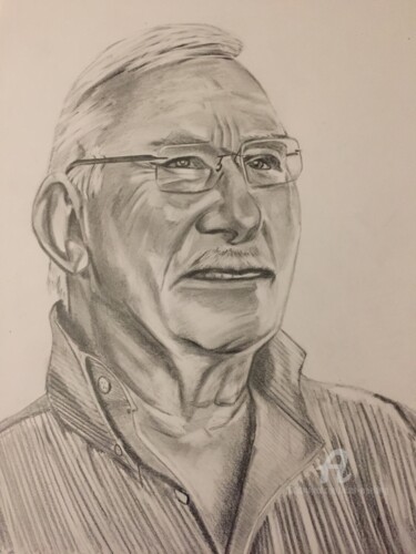 Drawing titled "Incredible father" by Alain Erpelding, Original Artwork, Graphite