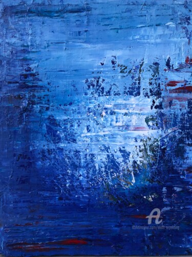 Malerei mit dem Titel "Univers de glace" von Alain Erpelding, Original-Kunstwerk, Öl