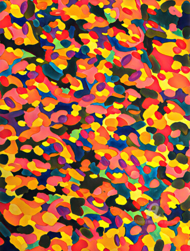 Schilderij getiteld "Tâches de couleur,…" door Alain Erpelding, Origineel Kunstwerk, Gouache